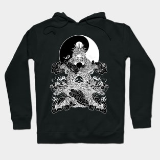 Yin Yang Buddah Karate Vintage Black White Graphics Hoodie